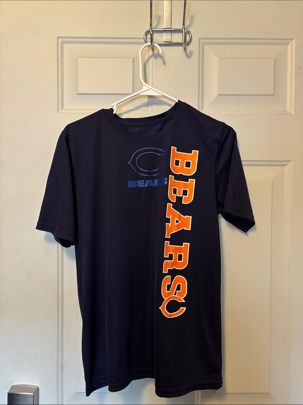 Source Unknown Navy Blue Kids Tee with Orange BEARS Vertical Logo